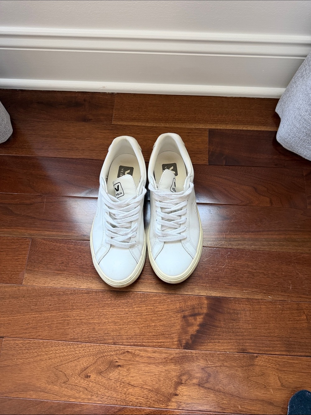 Veja White Low-Top Sneakers with Subtle Logo